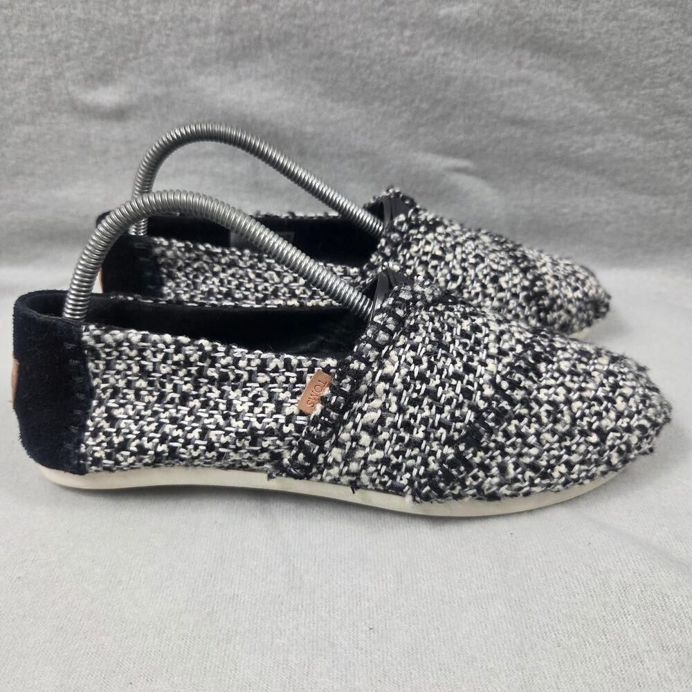 Toms Women's Black and White Loafers